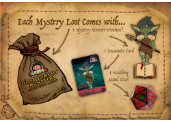 Mystery Loot - Lost Tome of Monsters - Metal D20 & Pinature & Encounter Card